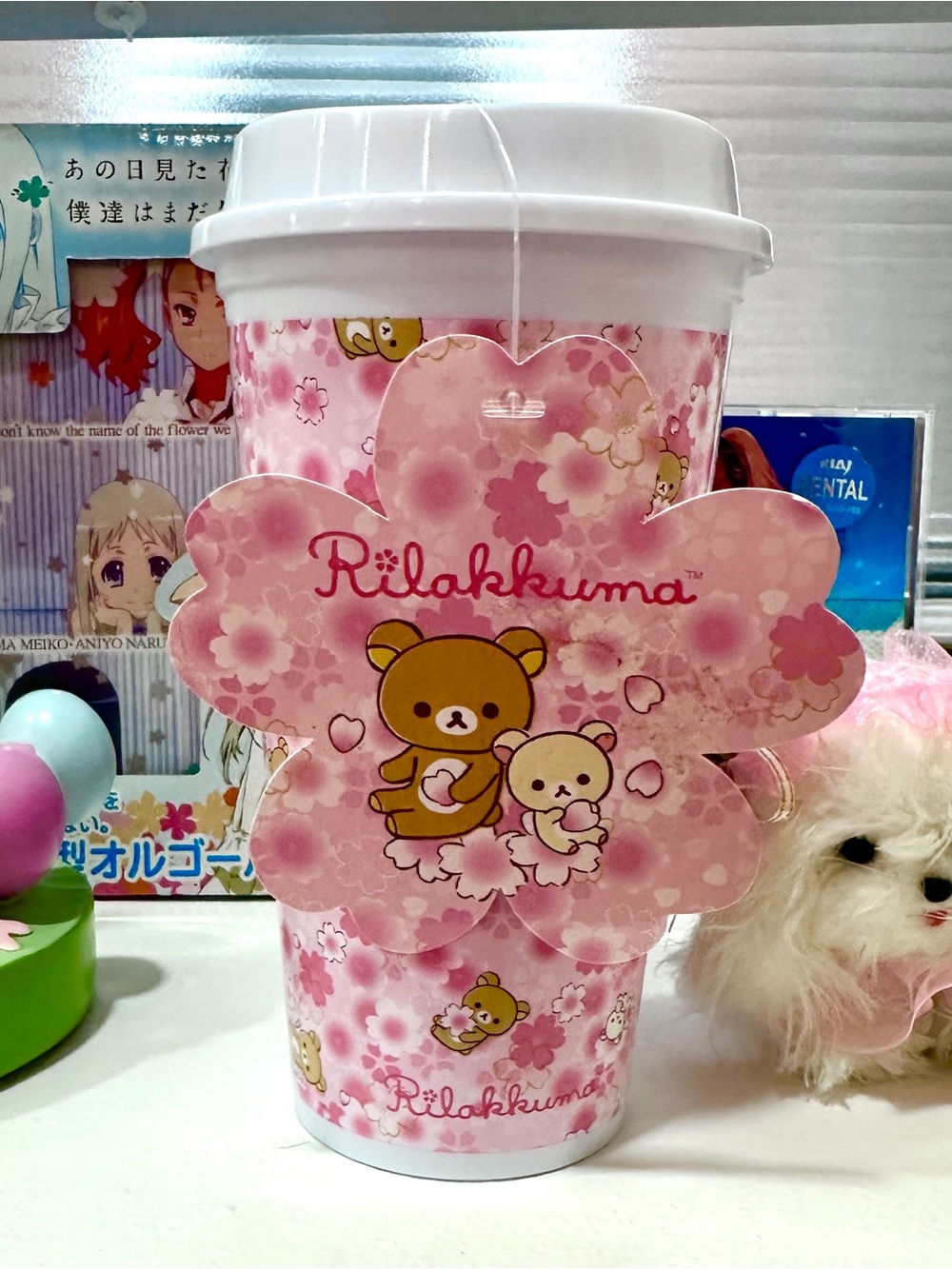Brand New Rilakkuma Round 1 Tumbler Cup Pink Sakura Sanrio Official Promo
